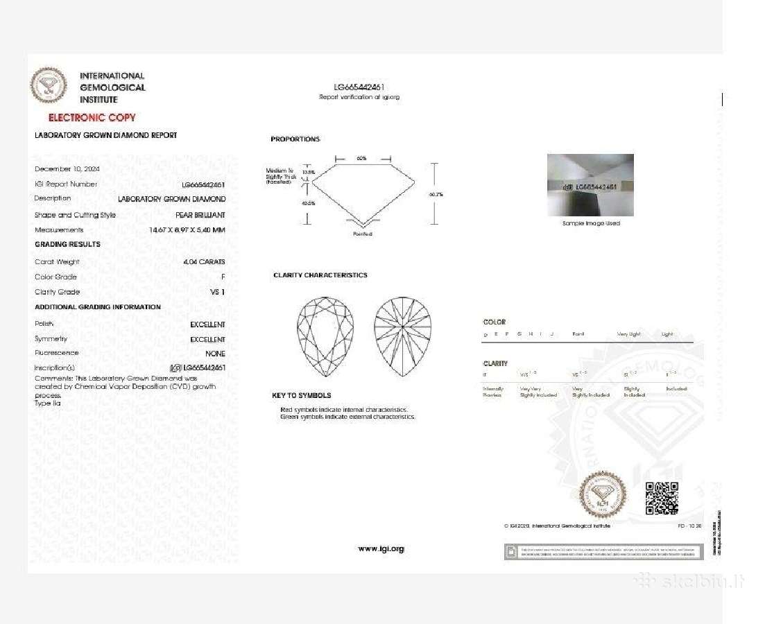 Aukso žiedas su LG deimantais (4,79ct) - nuotraukos Nr. 3