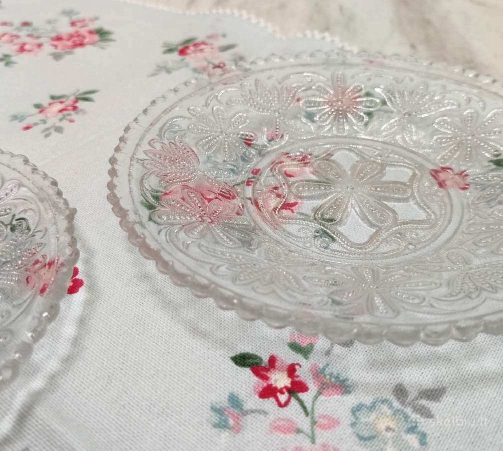 Stiklinė desertinė lėkštelė graviruota, 2 vnt - nuotraukos Nr. 5