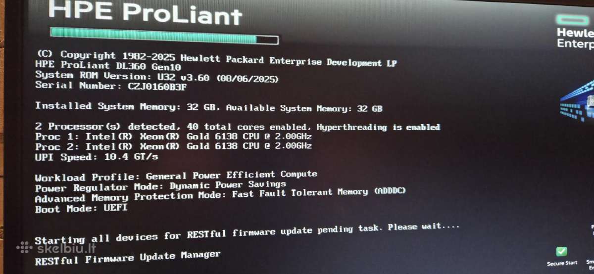 Hp Dl380 Gen10 ir Dl360 Gen10 serveriai - nuotraukos Nr. 8