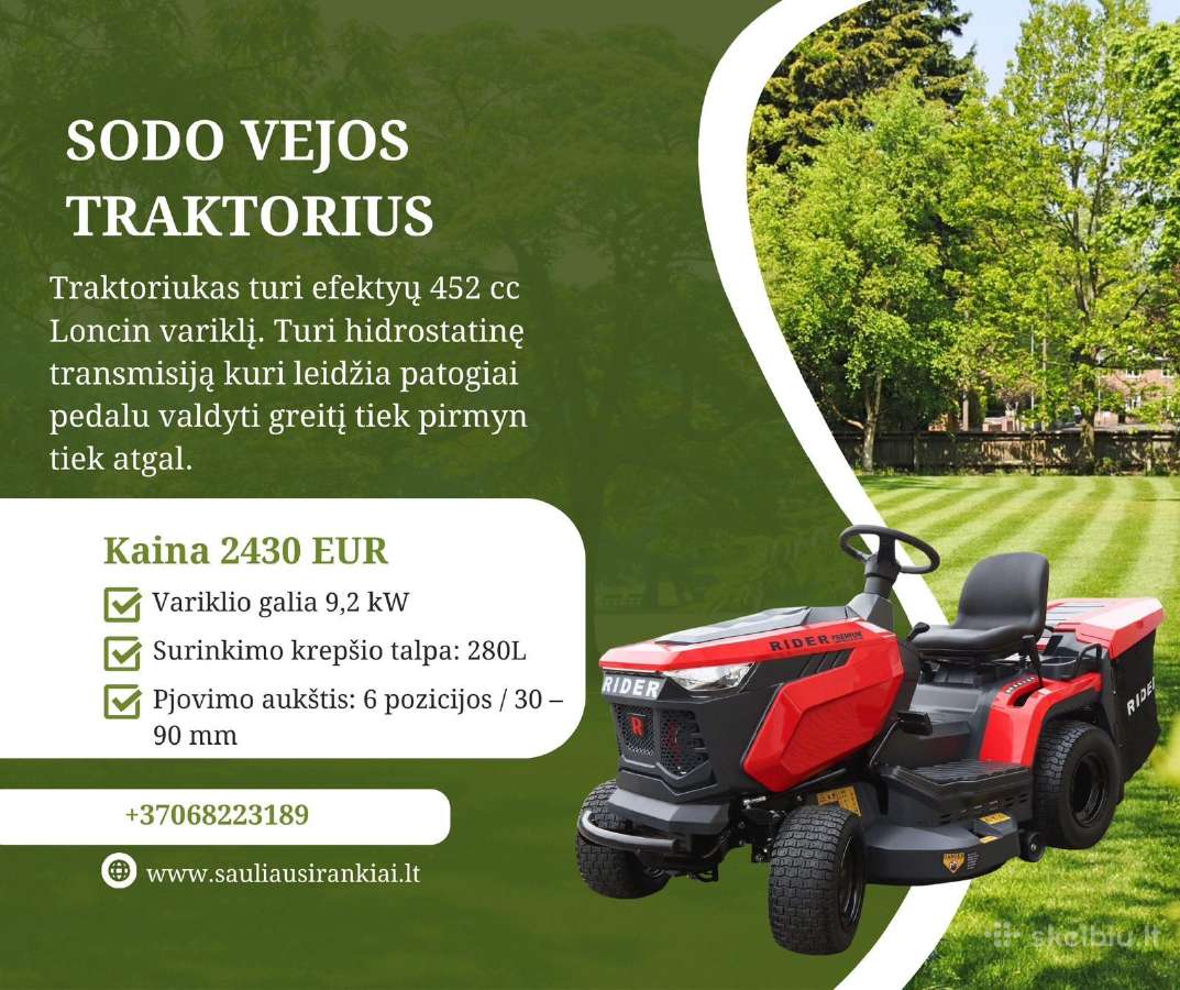Sodo Vejos traktoriukai Rider