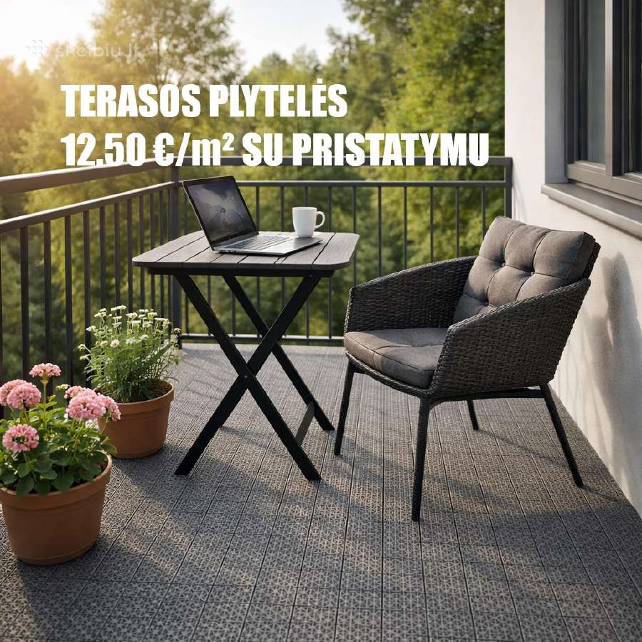 Plastikinės plytelės terasai – Tik 12,50 €/m² !