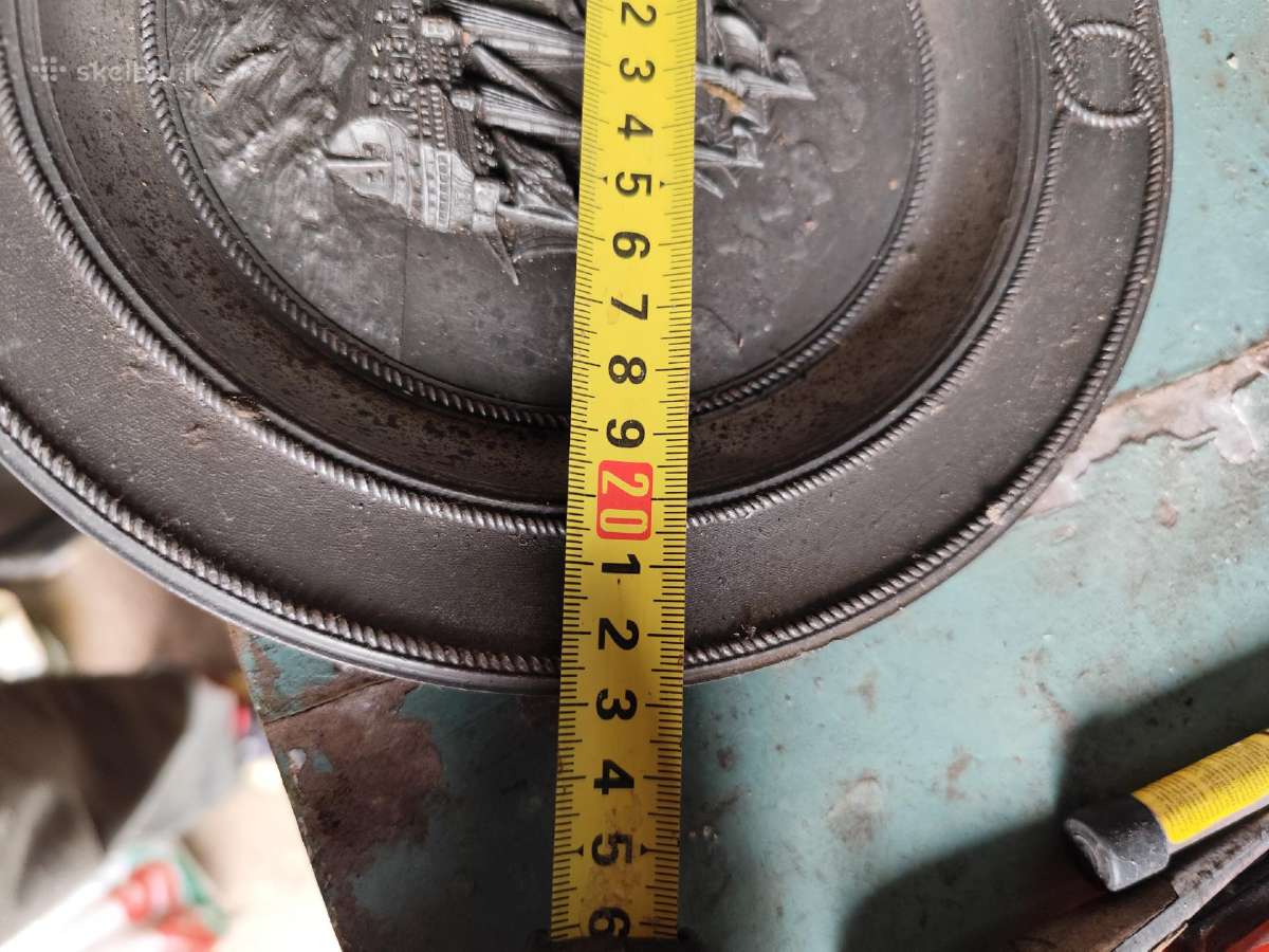 Alavinė dekoratyvinė lėkštė su burlaivio atvaizdu. - nuotraukos Nr. 3