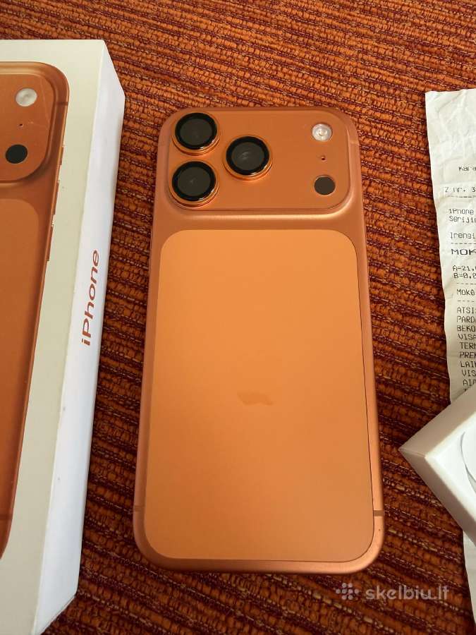 iPhone 17 pro cosmic orange ( su čekiu )+draudimas