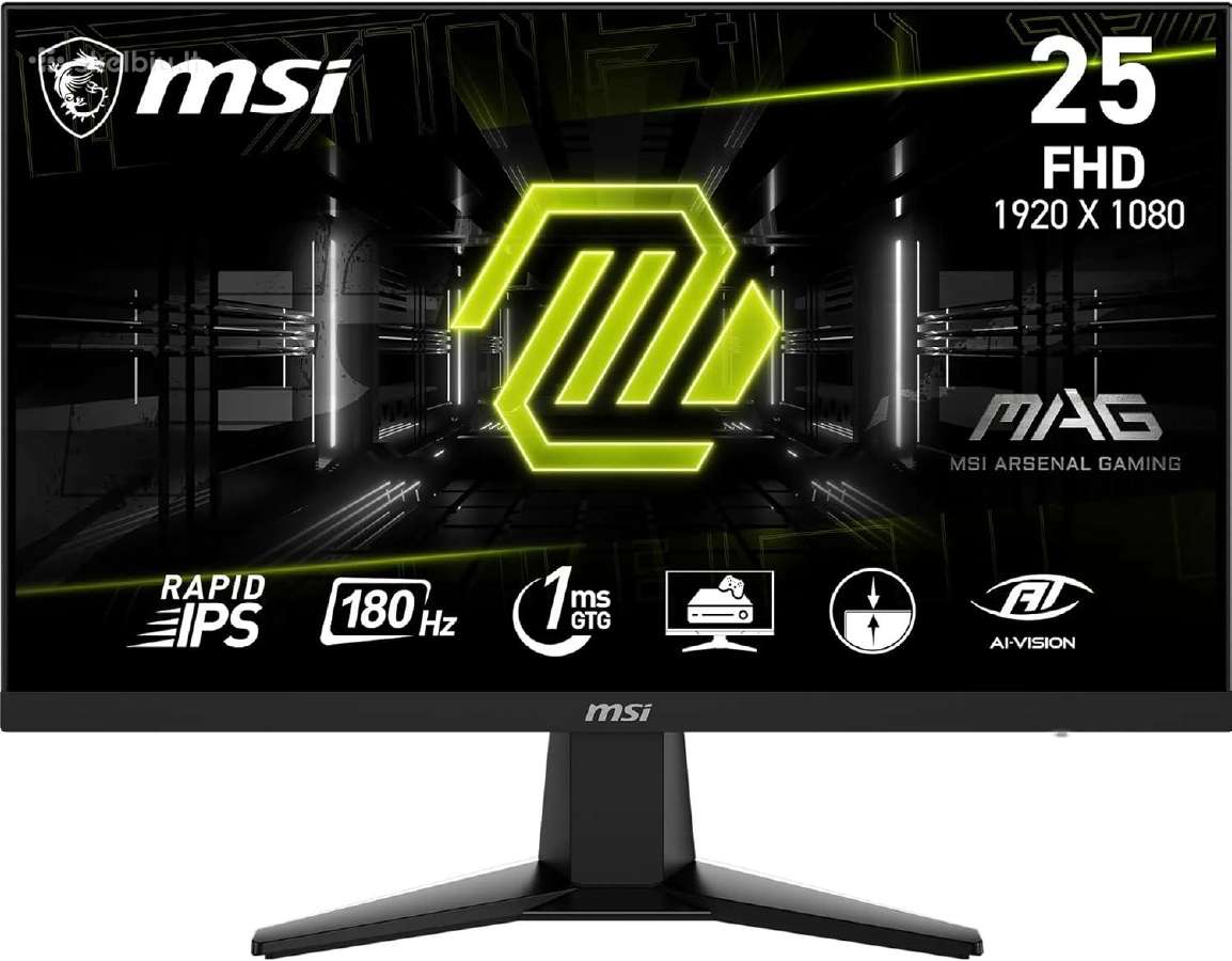 Msi Mag 24.5'' Fhd Gaming 180hz 1 ms Naujas