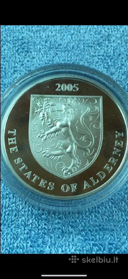 Moneta Alderney 2005m. 5 svarai, sidabras, (.925) - nuotraukos Nr. 2