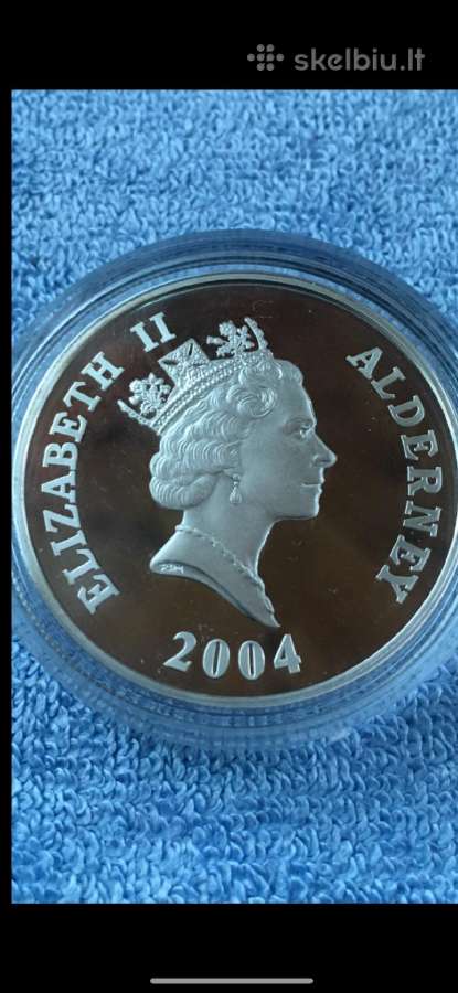 Moneta Alderney 2004m. 5 svarai, sidabras, (.925) - nuotraukos Nr. 2
