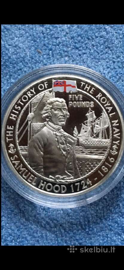 Moneta Alderney 2004m. 5 svarai, sidabras, (.925)