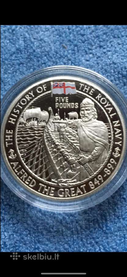 Moneta Alderney 2003m. 5 svarai, sidabras, (.925)