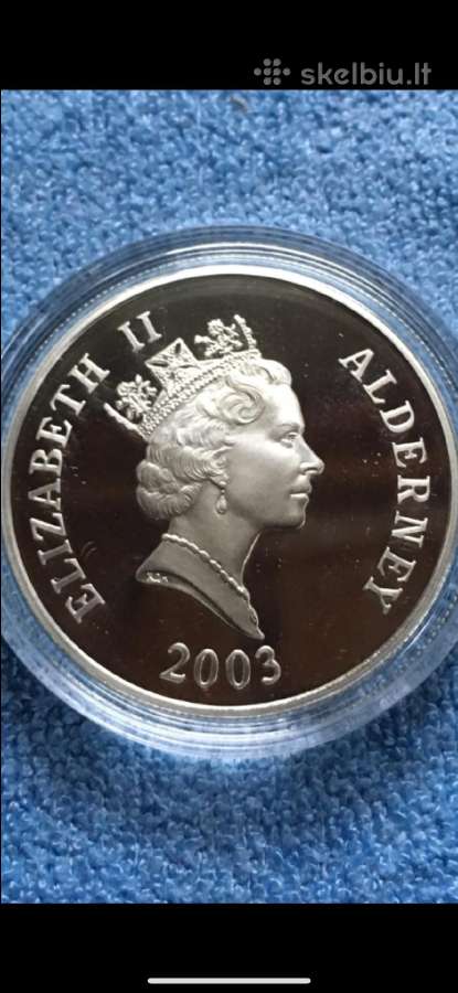 Moneta Alderney 2003m. 5 svarai, sidabras, (.925) - nuotraukos Nr. 2