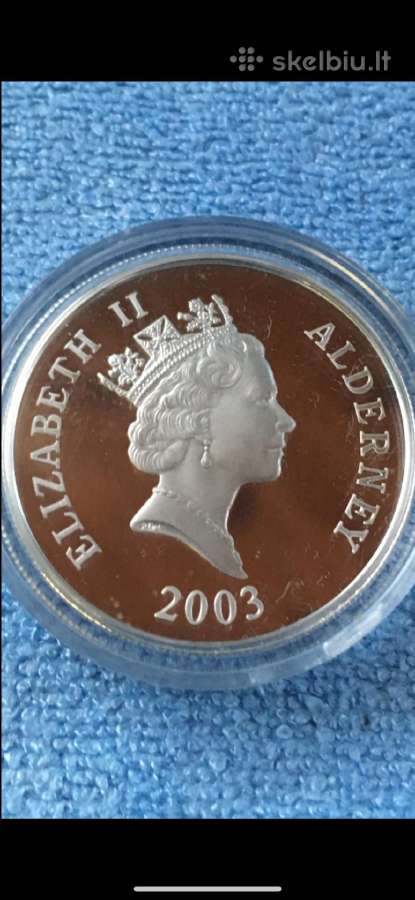 Moneta Alderney 2003m. 5 svarai, sidabras, (.925) - nuotraukos Nr. 2