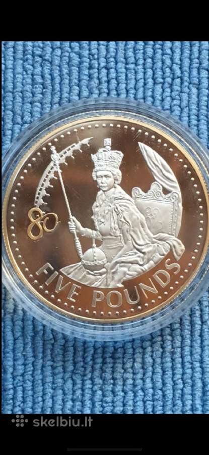 Moneta Alderney 2006m. 5 svarai, sidabras, (.925)