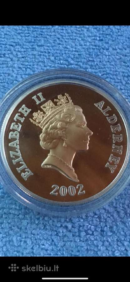 Moneta Alderney 2002m. 5 svarai, sidabras, (.925) - nuotraukos Nr. 2