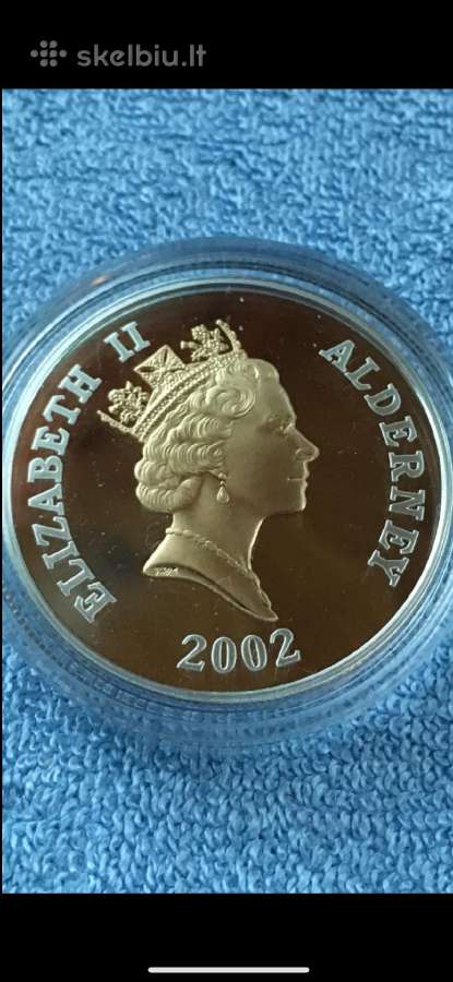 Moneta Alderney 2002m. 5 svarai, sidabras, (.925) - nuotraukos Nr. 2