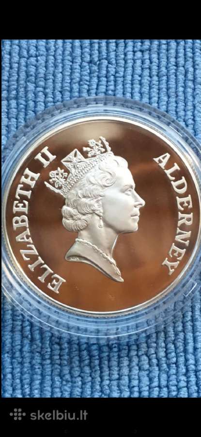 Moneta Alderney 1997m. 2 svarai, sidabras, (.925) - nuotraukos Nr. 2