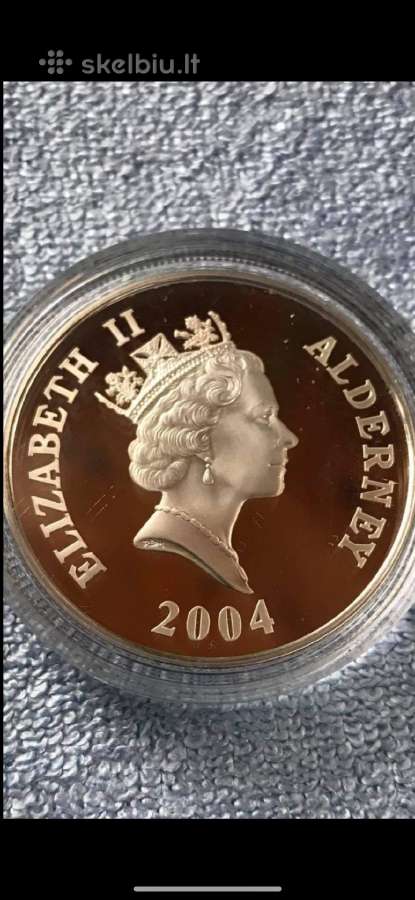 Moneta Alderney 2004m. 5 svarai, sidabras, (.925) - nuotraukos Nr. 2