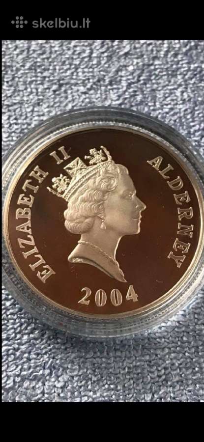 Moneta Alderney 2004m. 5 svarai, sidabras, (.925) - nuotraukos Nr. 2