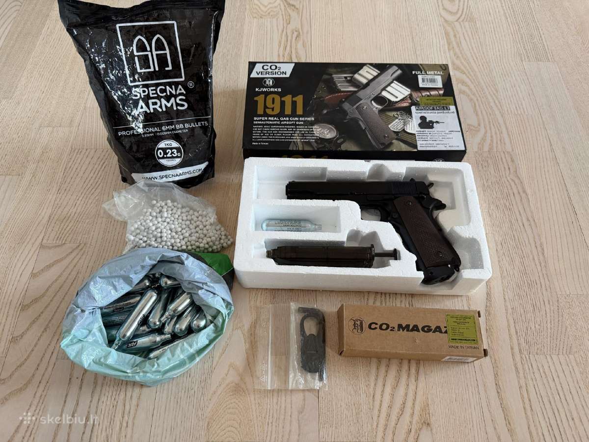 Colt 1911 6mm Co2 Metalinis Kjworks - nuotraukos Nr. 2