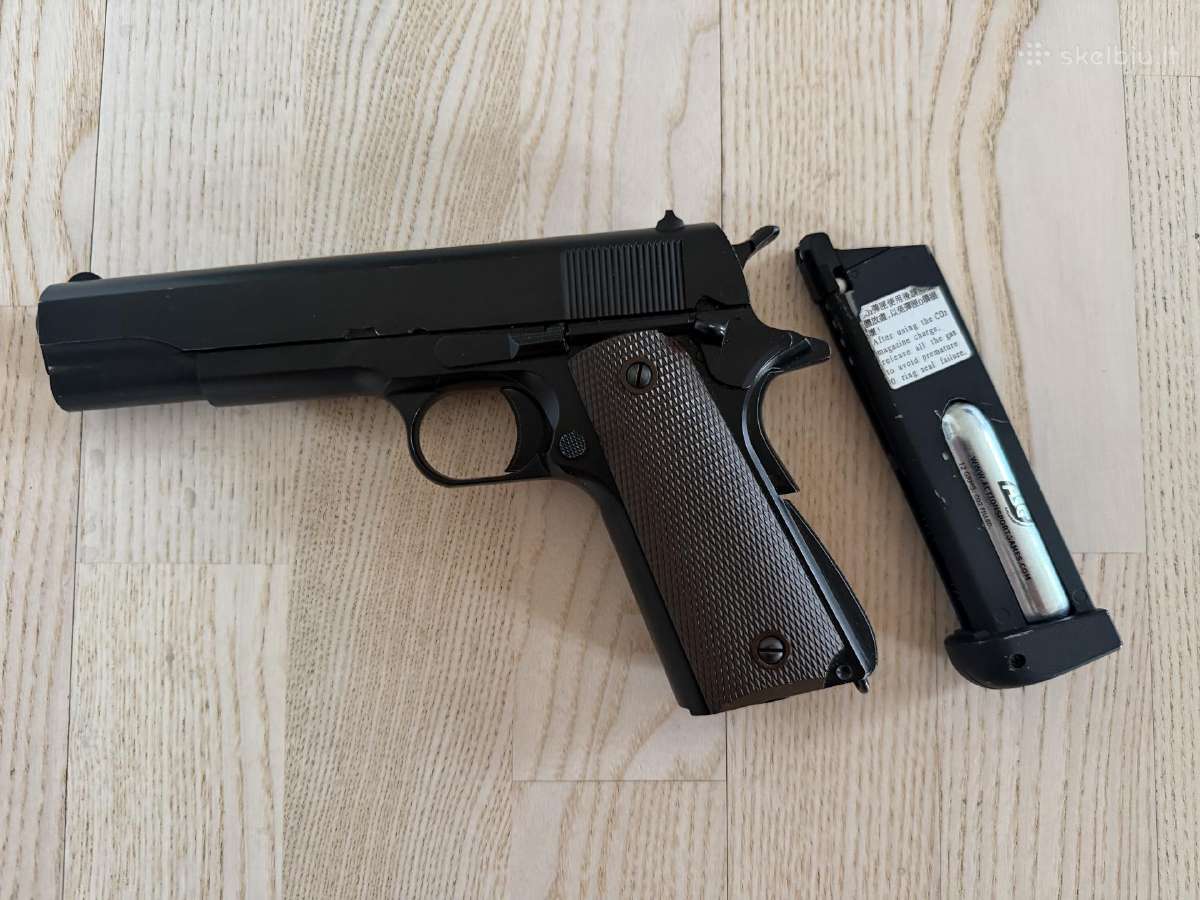 Colt 1911 6mm Co2 Metalinis Kjworks - nuotraukos Nr. 4