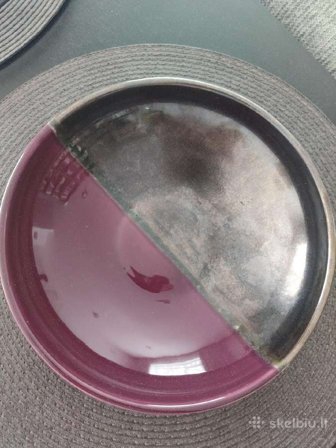 Keramikos dubuo lėkštė, ruda bordo spalva - nuotraukos Nr. 4
