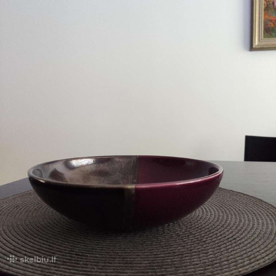 Keramikos dubuo lėkštė, ruda bordo spalva - nuotraukos Nr. 11