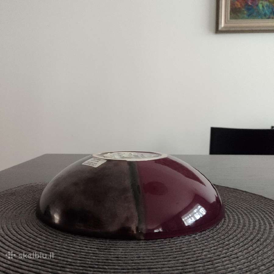 Keramikos dubuo lėkštė, ruda bordo spalva - nuotraukos Nr. 5