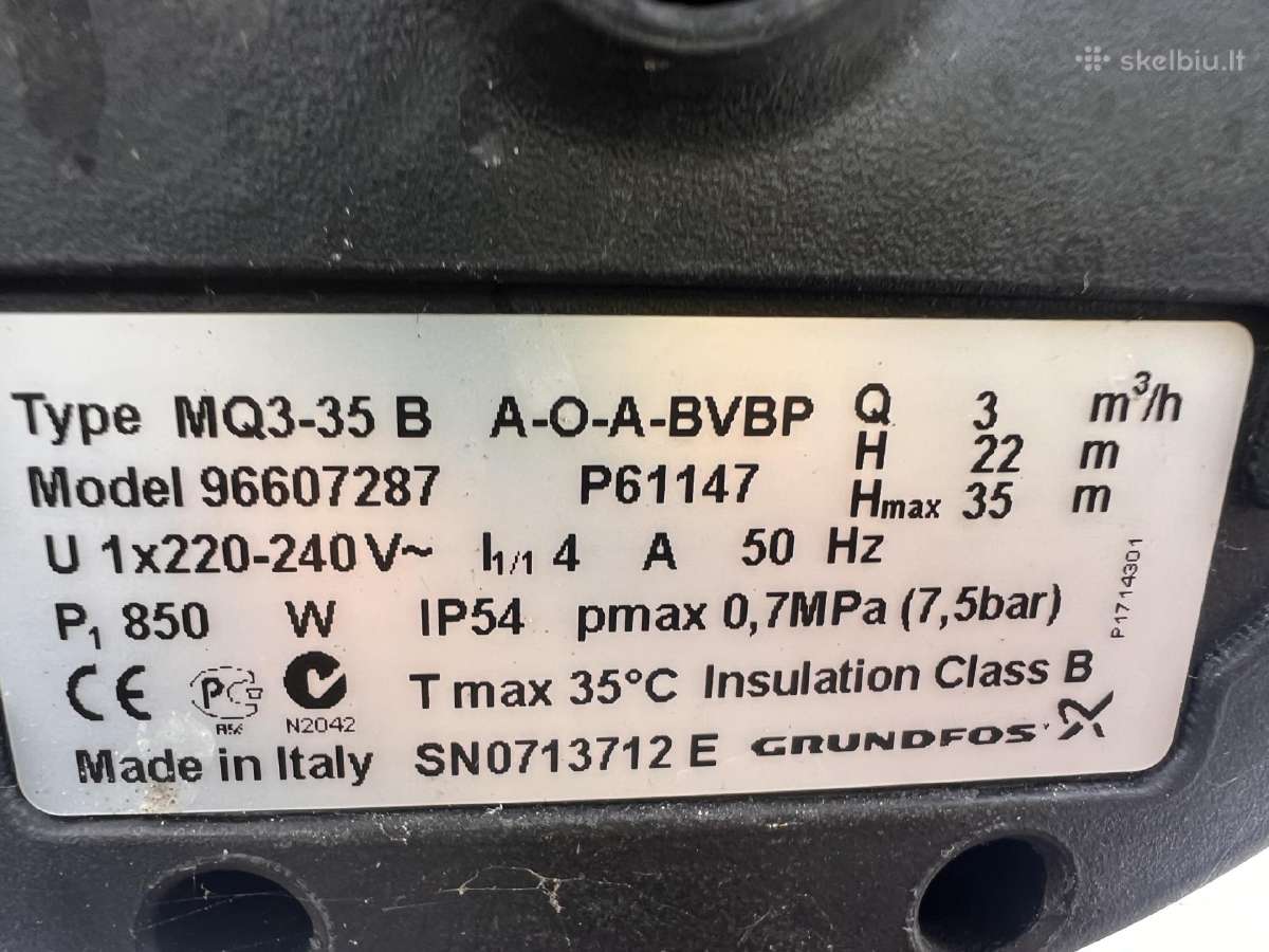 Grundfos Mq3-35 B A-o-a-bvbp hidroforas - nuotraukos Nr. 3