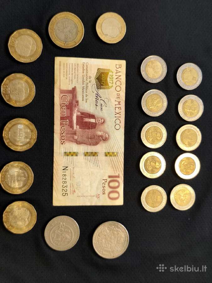 Autentiška Meksikos monetų kolekcija