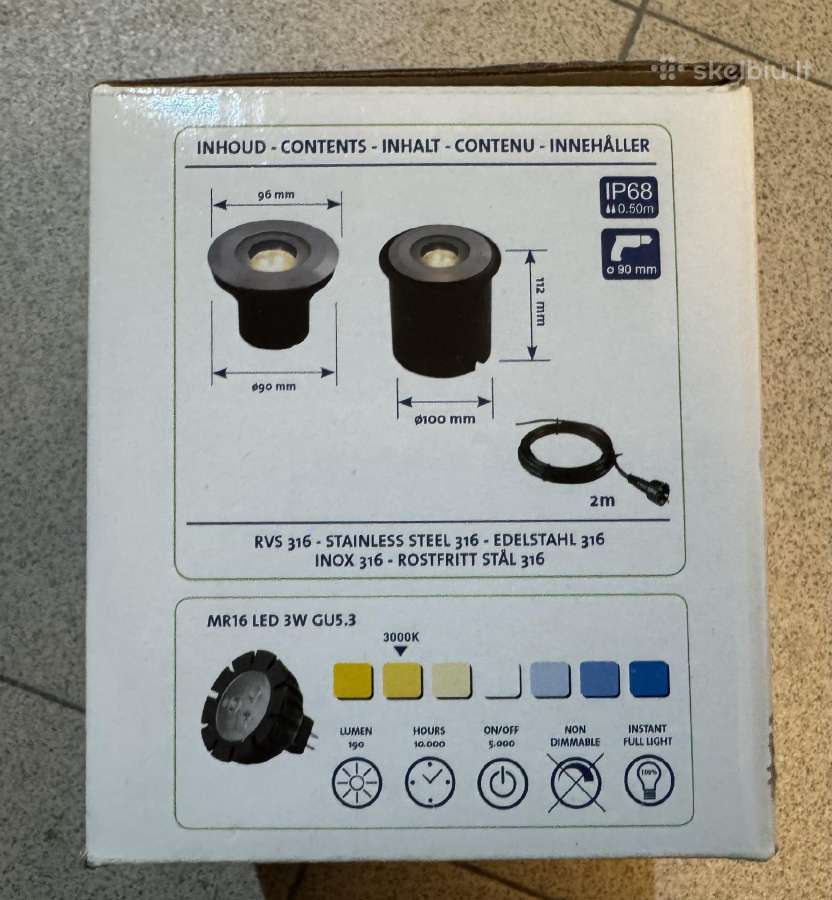 Įleidžiami šviestuvai Aurea- Uplight- 12v 3w Ip68 - nuotraukos Nr. 8