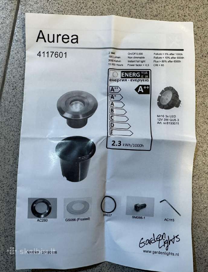 Įleidžiami šviestuvai Aurea- Uplight- 12v 3w Ip68 - nuotraukos Nr. 9