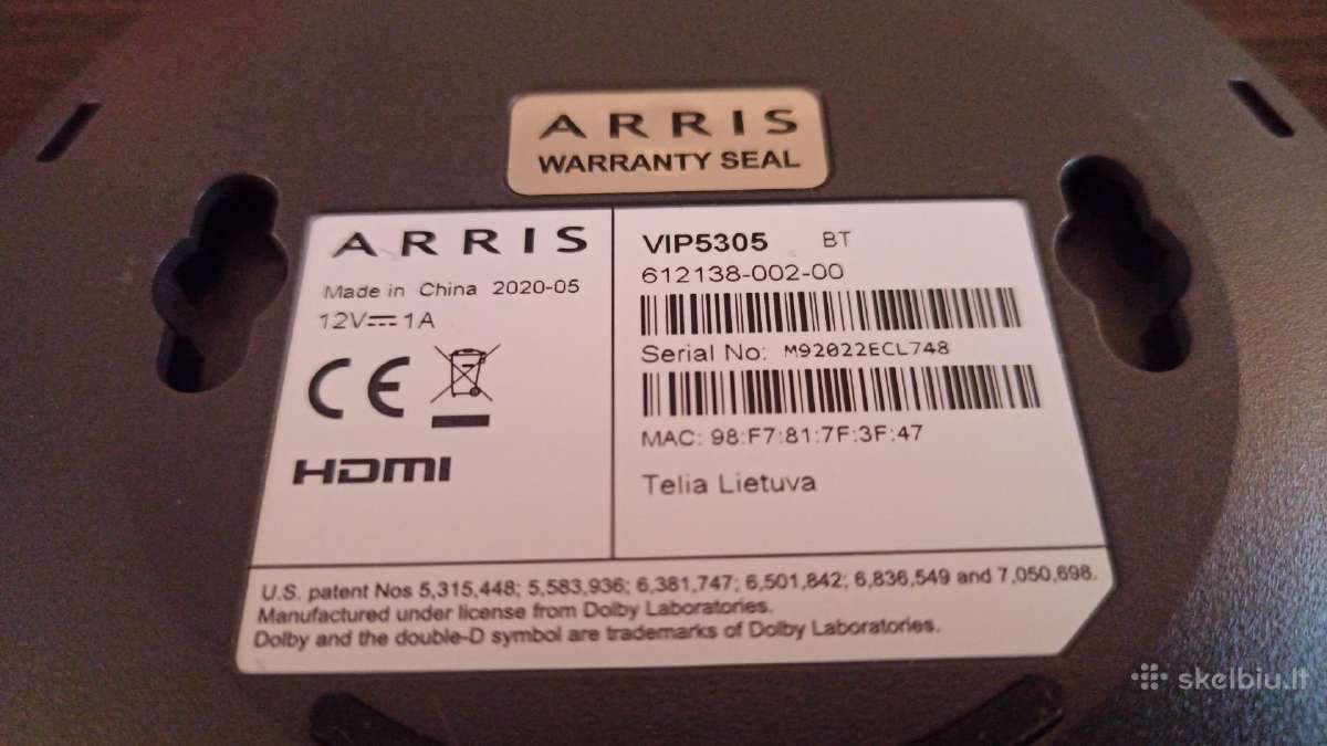 Telia TV Arris Vip5305 - nuotraukos Nr. 3