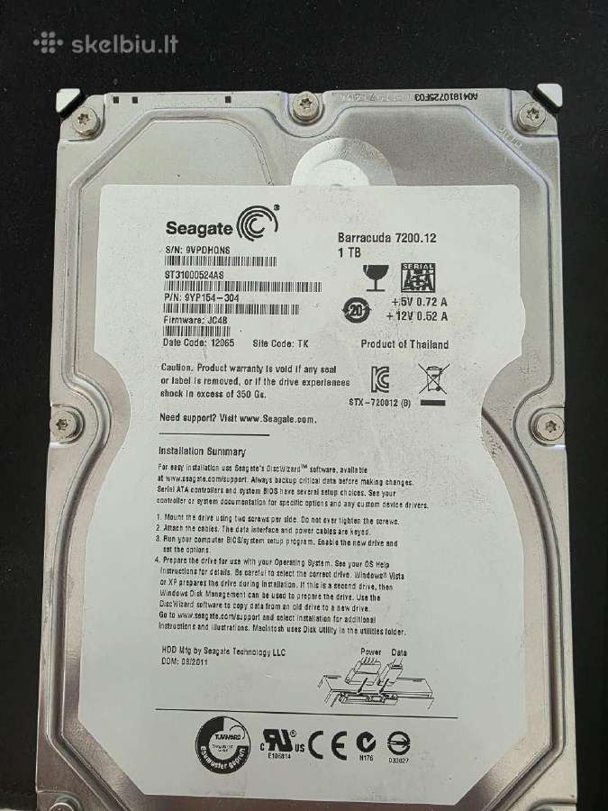 Seni kompiuterio komponentai (HDD, RAM, Cpu)
