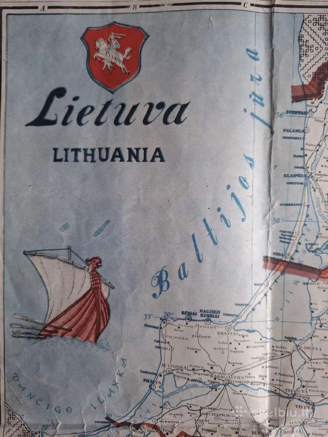 Istorinis Lietuvos žemėlapis 1979 m. JAV - nuotraukos Nr. 3