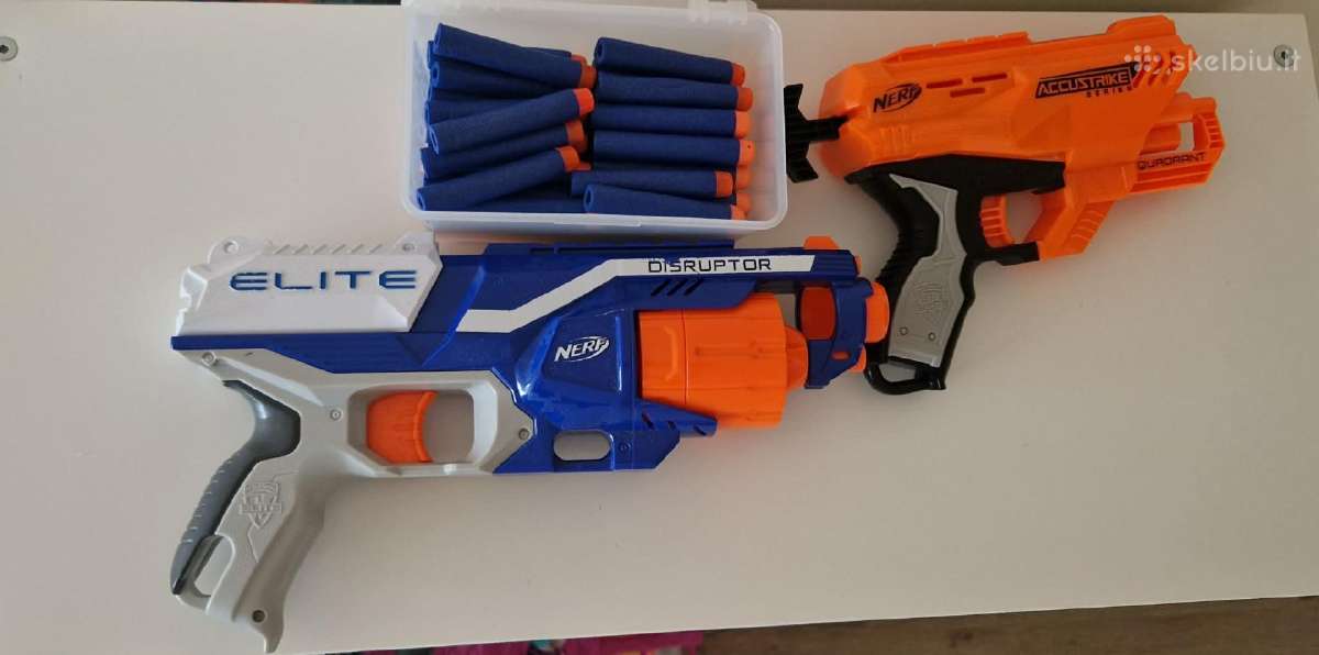 Nerf 2 šautuvai ir kulkos