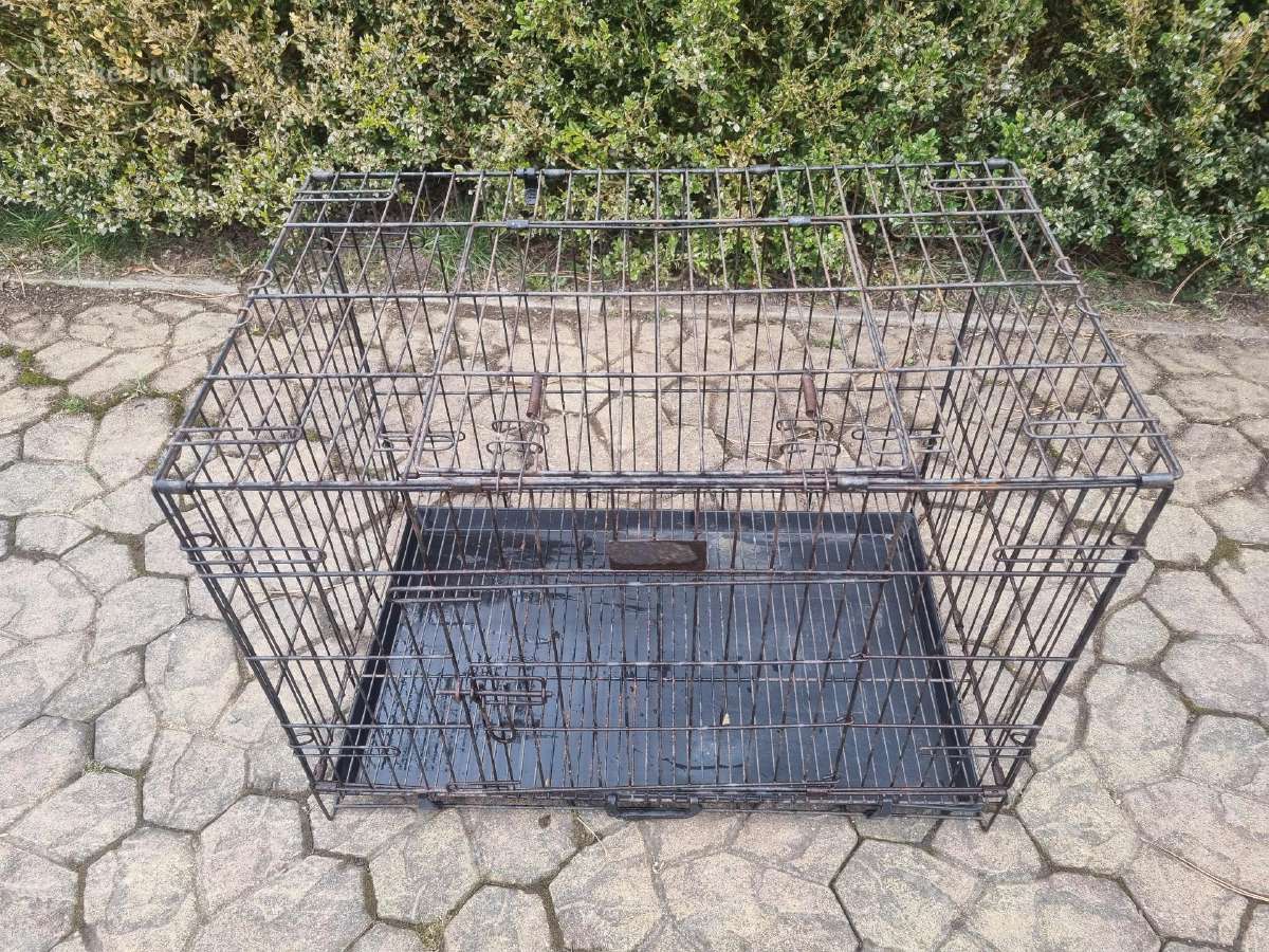 Metalinis narvas šunims su 2 durelėmis – sulanksto