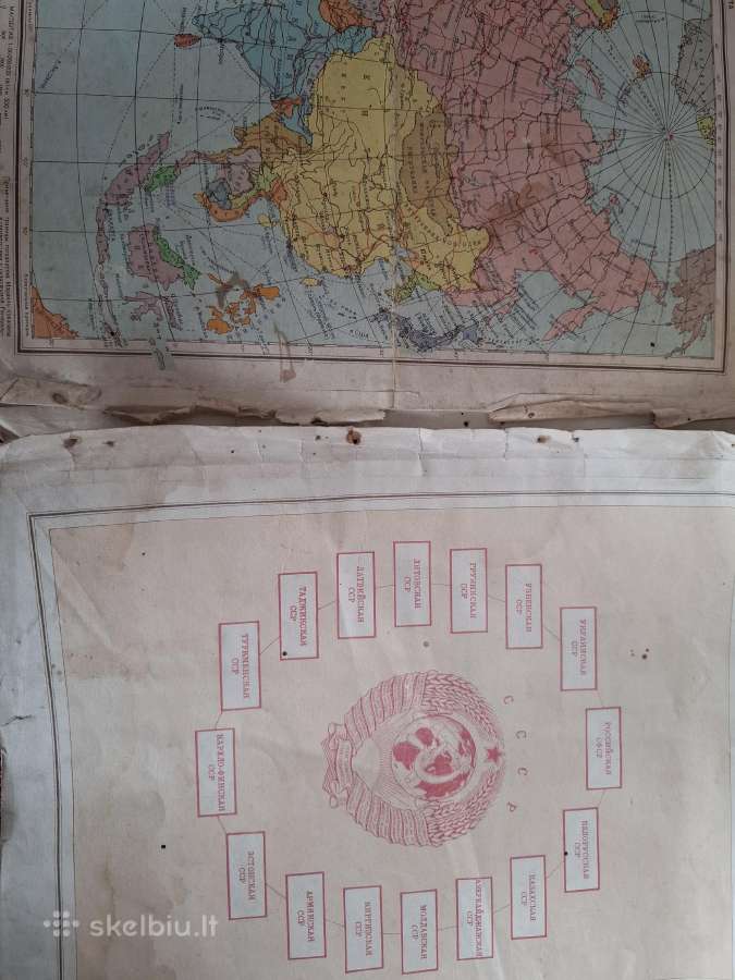 Įvairūs žemėlapių lapai
