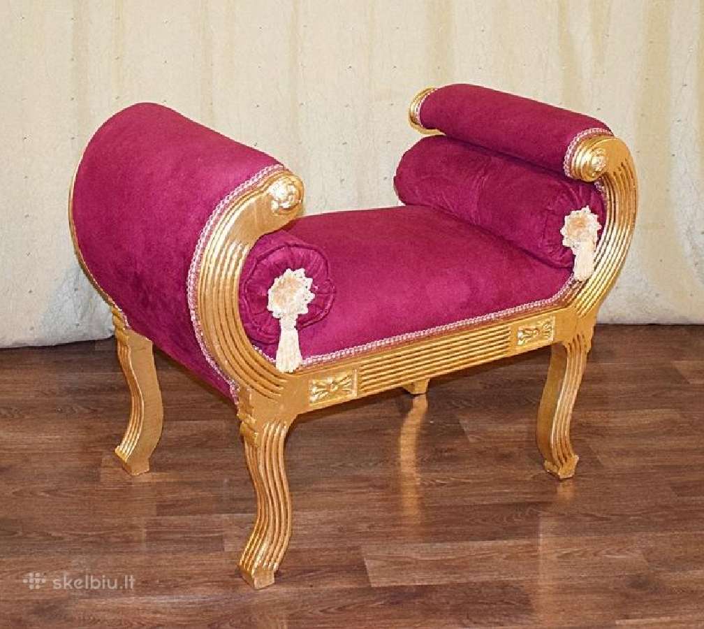 Nauji klasikiniai drožinėti suoliukai ir sofutės - nuotraukos Nr. 13