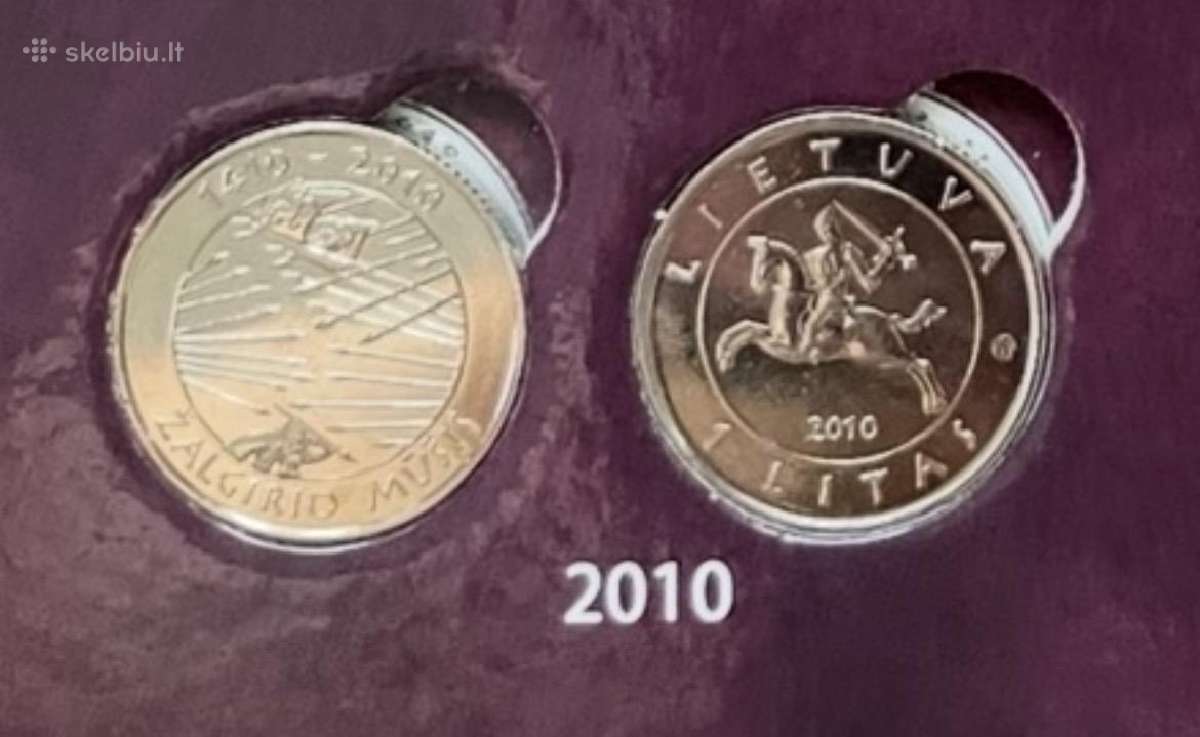 125x vienas litas 1lt Žalgirio mūšis 2010