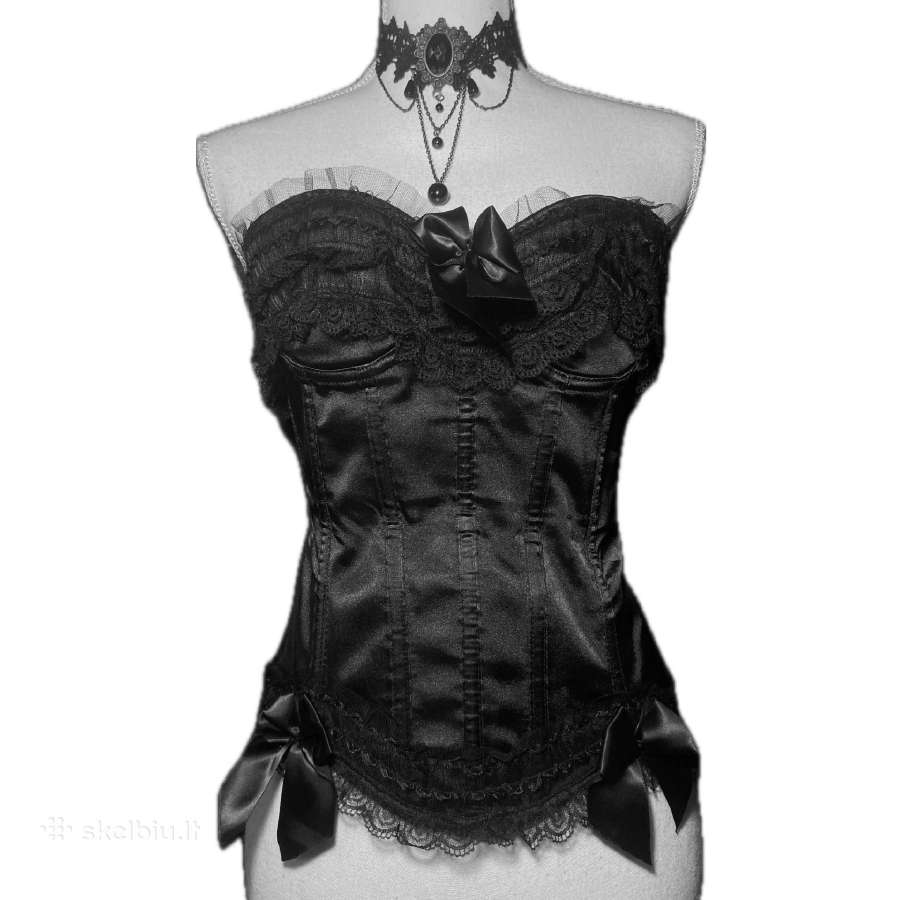 Goth stiliaus korsetas juodas