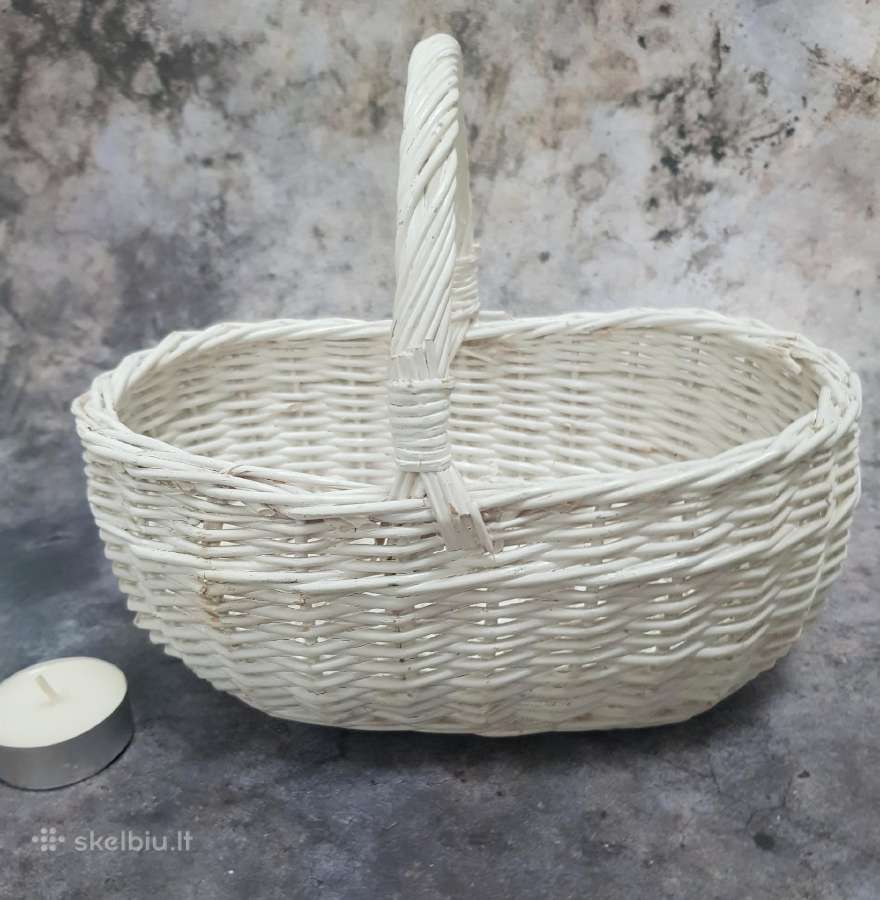 Pintas baltas nedidelis krepšelis su rankena - nuotraukos Nr. 6