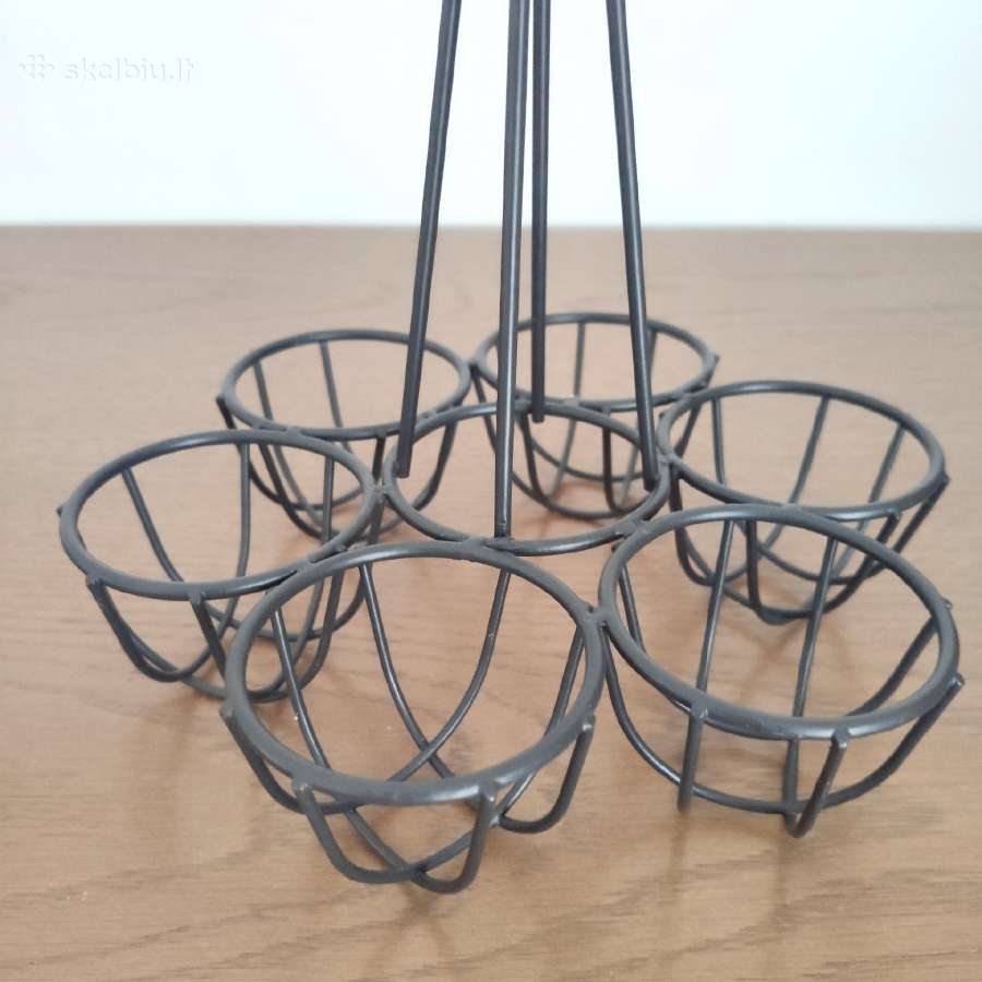 Stovelis kiaušiniams juodos spalvos, metalinis - nuotraukos Nr. 6