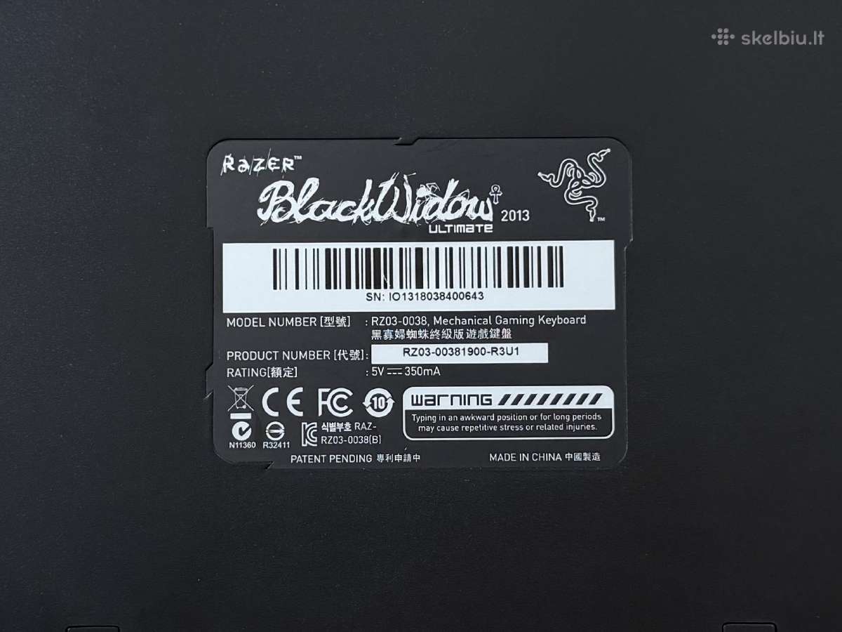 Razor Blackwidow Klaviatura - nuotraukos Nr. 4