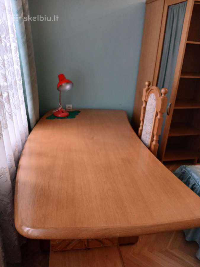 Balinto ąžuolo kabinetinis stalas su priestaliu - nuotraukos Nr. 3