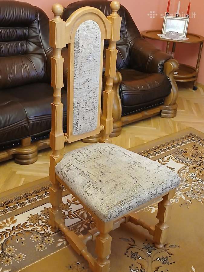 Ąžuolinės kėdės ir ažuolo masyvo stalas kabinetui - nuotraukos Nr. 2