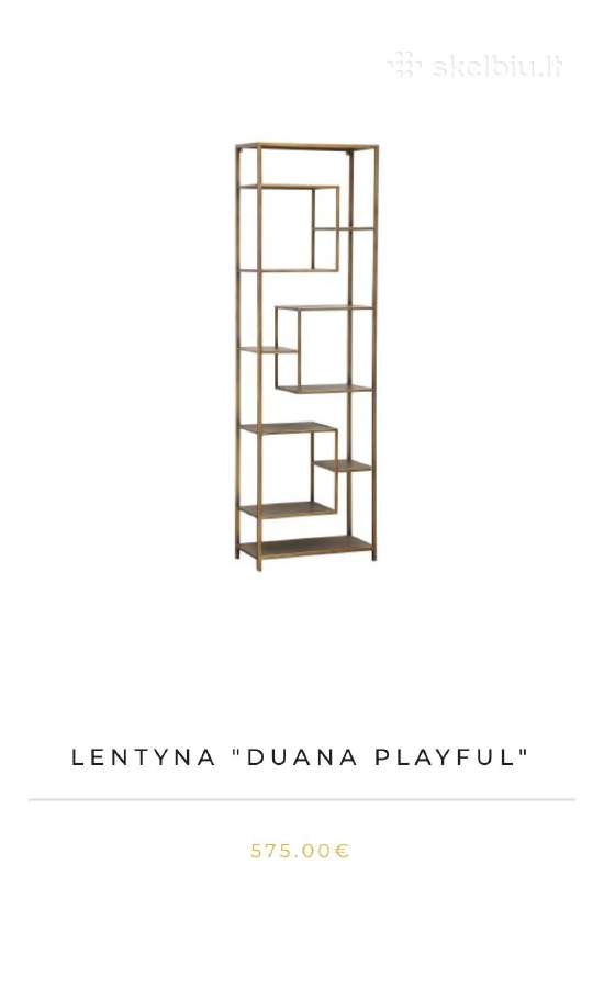 Metalinė, sendinto aukso spalvos, aukšta, lentyna - nuotraukos Nr. 5