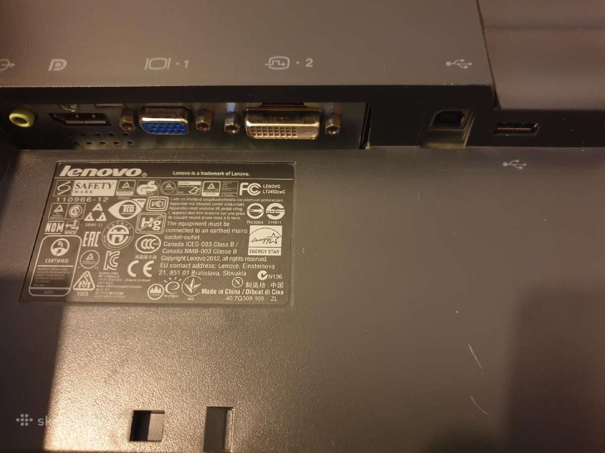 24,5" lenovo lt2452pwc 1920x1200 - nuotraukos Nr. 4
