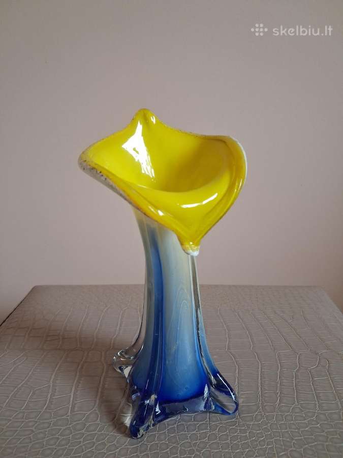 Vintažinė Murano stiklo „jack-in-the-pulpit“ vaza