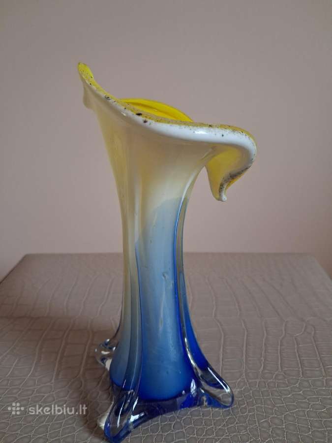 Vintažinė Murano stiklo „jack-in-the-pulpit“ vaza - nuotraukos Nr. 5