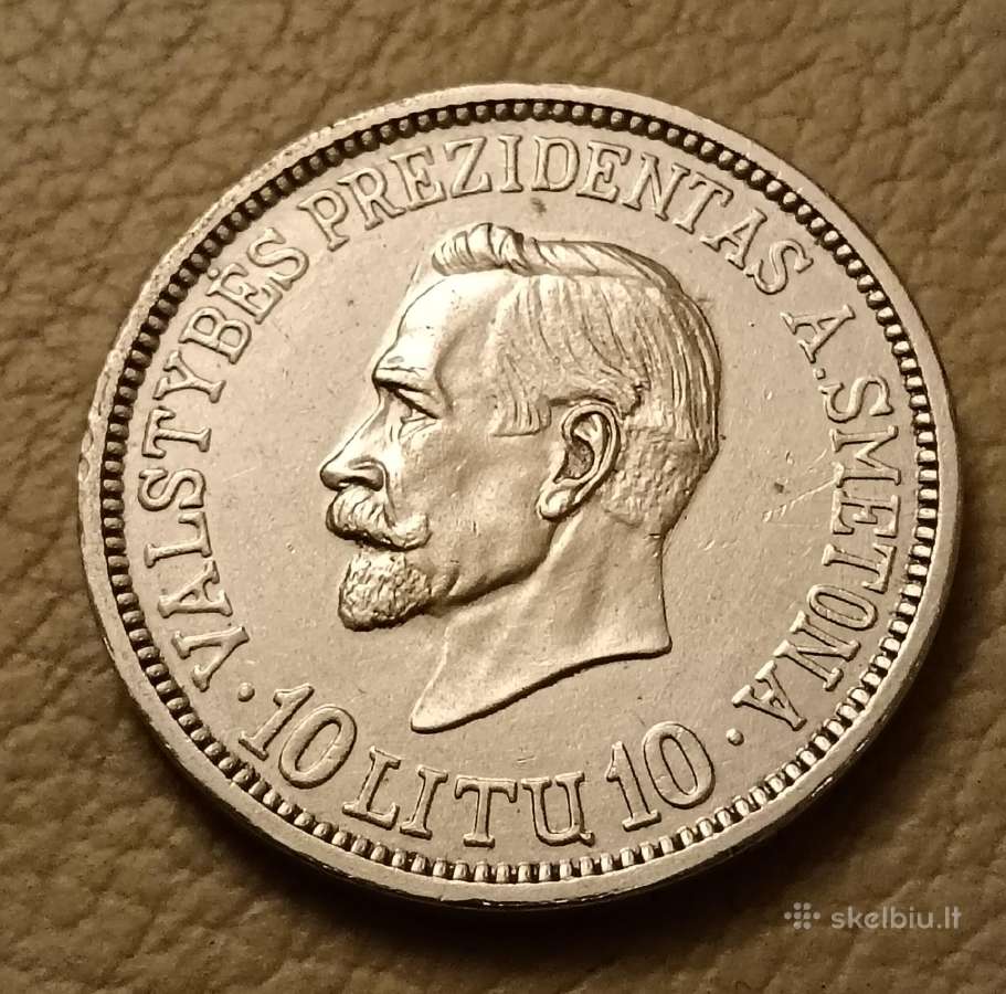 1938 m. 10 litų sidabrinė moneta