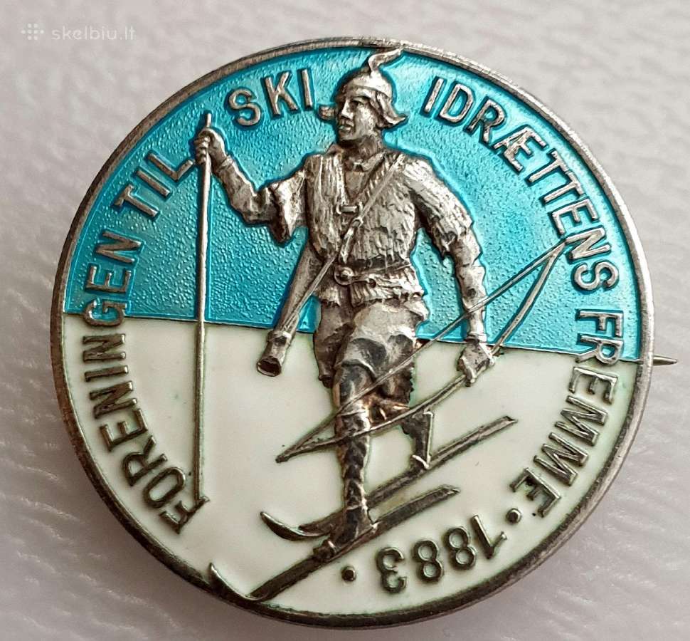 Norvegija Prieškario Slidinėjimo ženklas sidabras
