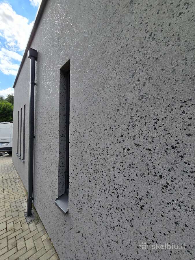 Dekoratyvinio tinko, struktūros purškimas, dėjimas - nuotraukos Nr. 7